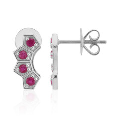 Boucles d'oreilles en argent et Rubis de Birmanie (Pallanova)