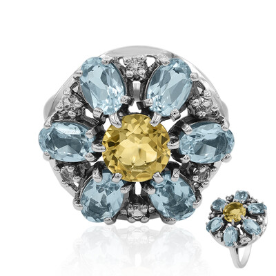 Bague en argent et Citrine