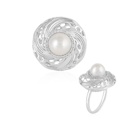 Bague en or et Perle blanche de culture d'eau douce (Ornaments by de Melo)