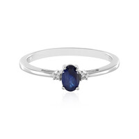 Bague en argent et Saphir bleu de Madagascar