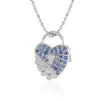 Pendentif en argent et Saphir bleu de Ceylan (Dallas Prince Designs)