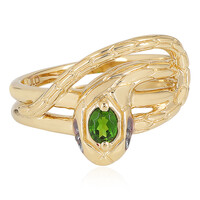 Bague en argent et Diopside de Russie