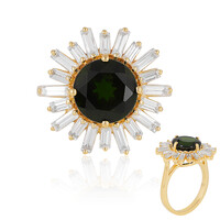 Bague en argent et Diopside de Russie