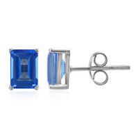 Boucles d'oreilles en argent et Topaze Bleue Indigo