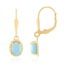 Boucles d'oreilles en argent et Opale bleu Caraïbes