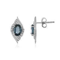 Boucles d'oreilles en argent et Kyanite bleu pétrole
