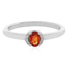 Bague en argent et Rubis rouge du soir