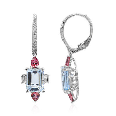 Boucles d'oreilles en or et Aigue-Marine du Brésil AAA (CIRARI)