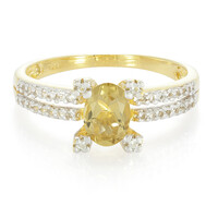 Bague en argent et Quartz champagne