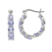 Boucles d'oreilles en argent et Tanzanite