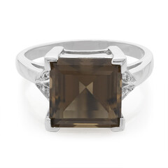 Bague en argent et Quartz fumé