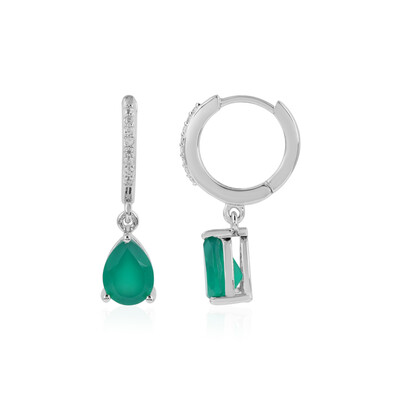 Boucles d'oreilles en argent et Onyx vert