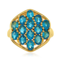 Bague en argent et Apatite bleu néon