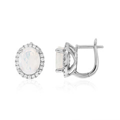 Boucles d'oreilles en platine et Opale Welo