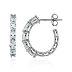 Boucles d'oreilles en argent et Topaze bleu ciel
