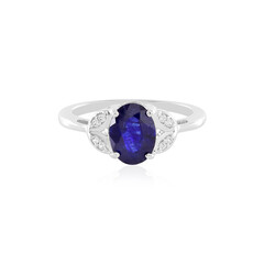 Bague en argent et Saphir bleu de Madagascar