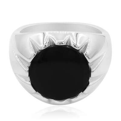 Bague en argent et Jadéite Noire (Annette)