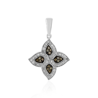 Pendentif en argent et Diamant champagne I4