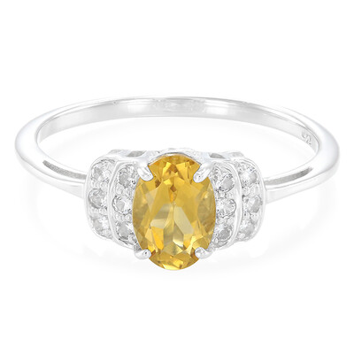 Bague en argent et Quartz champagne