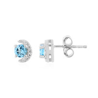 Boucles d'oreilles en argent et Topaze bleu Suisse