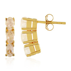 Boucles d'oreilles en argent et Pierre de Lune arc-en-ciel