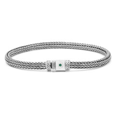 Bracelet en argent et Emeraude de Zambie (Nan Collection)
