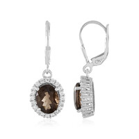 Boucles d'oreilles en argent et Quartz fumé