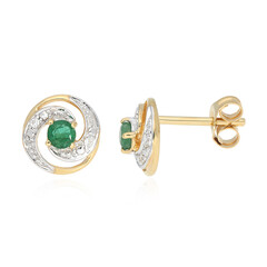 Boucles d'oreilles en or et Emeraude