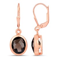 Boucles d'oreilles en argent et Quartz fumé
