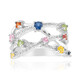 Bague en argent et Saphir vert