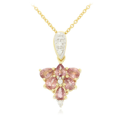 Collier en or et Saphir Padparadscha non chauffé (AMAYANI)