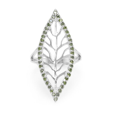 Bague en argent et Diamant fantaisie