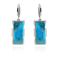Boucles d'oreilles en argent et Turquoise bleue de Mohavie (Faszination Türkis)