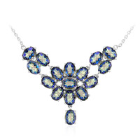 Collier en argent et Quartz mystique bleu