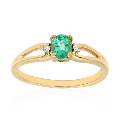 Bague en or et Emeraude de Zambie AAA