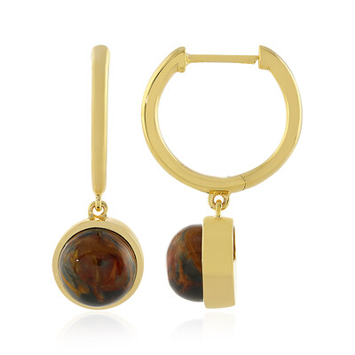 Boucles d'oreilles en argent et Pietersite dorée