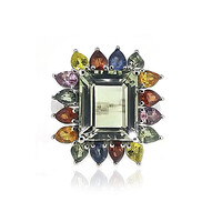 Bague en argent et Améthyste verte