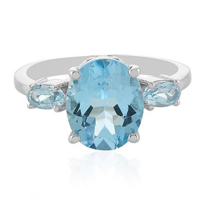 Bague en argent et Topaze bleu ciel
