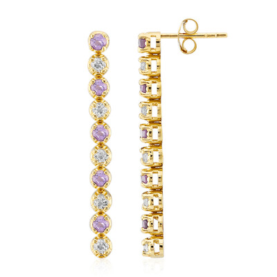 Boucles d'oreilles en argent et Améthyste