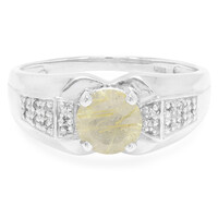 Bague pour homme en argent et Quartz rutile (Cheveux de Vénus)