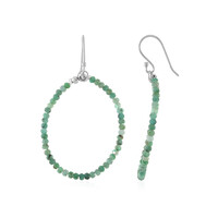 Boucles d'oreilles en argent et Emeraude