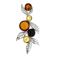 Pendentif en argent et Ambre baltique
