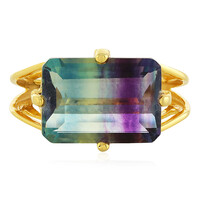 Bague en argent et Fluorite multicolore