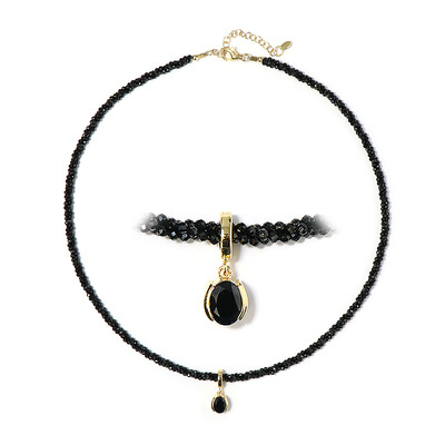 Collier en argent et Spinelle noir