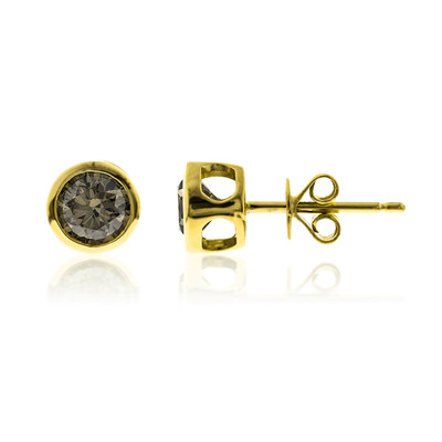 Boucles d'oreilles en or et Diamant chocolat SI2 (CIRARI)