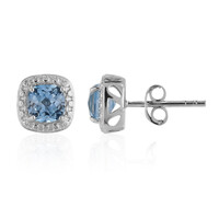 Boucles d'oreilles en argent et Topaze bleu ciel