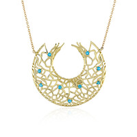 Collier en or et Apatite bleu néon (Ornaments by de Melo)