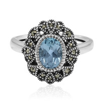Bague en argent et Topaze bleu ciel