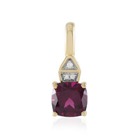 Pendentif en or et Grenat magenta