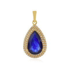 Pendentif en argent et Saphir bleu de Madagascar